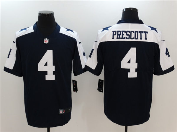 Men's Dallas Cowboys #4 Dak Prescott Nike Navy Alternate Vapor Limited Stitched Jersey