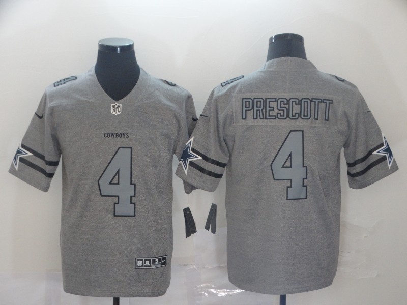 Men's Dallas Cowboys #4 Dak Prescott Nike Silver Inverted Legend Stitched Jersey
