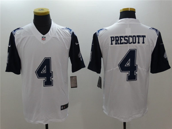 Men's Dallas Cowboys #4 Dak Prescott Nike White Color Rush Legend Player Stitched Jersey