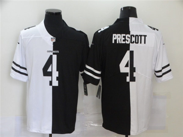Men's Dallas Cowboys #4 Dak Prescott White Navy Nike Two Tone Football Stitched Jersey