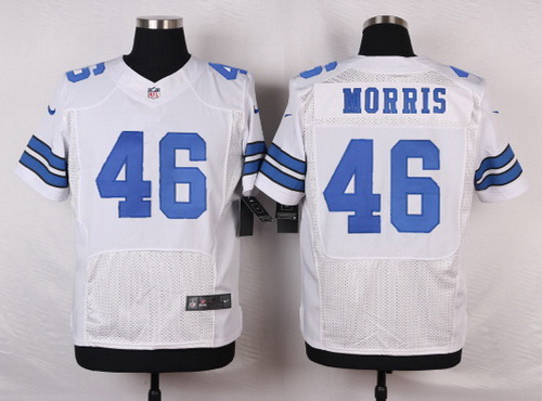 Men's Dallas Cowboys #46 Alfred Morris White Road NFL Nike Elite Stitched Jersey