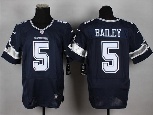 Men's Dallas Cowboys #5 Dan Bailey Blue Nik Elite Stitched Jersey