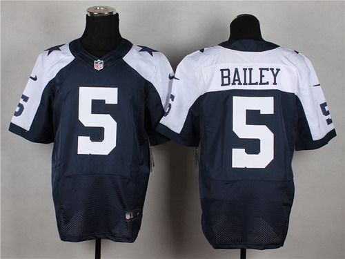 Men's Dallas Cowboys #5 Dan Bailey Blue Thanksgiving Nik Elite Stitched Jersey