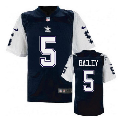 Men's Dallas Cowboys #5 Dan Bailey Navy Blue Nike Elite Throwback Thanksgivings Jersey
