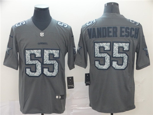 Men's Dallas Cowboys #55 Leighton Vander Esch NFL Pro Line Gray Static Fashion Stitched Jersey