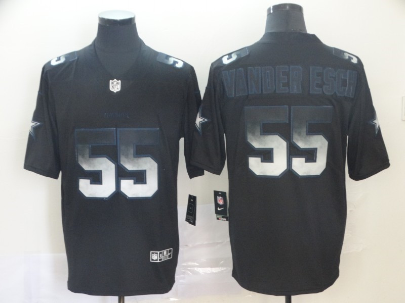 Men's Dallas Cowboys #55 Leighton Vander Esch NFL TEAMS Black Smoke Fashion Limited Stitched Jersey