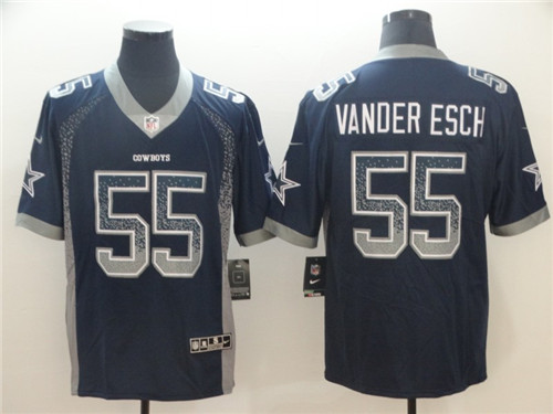 Men's Dallas Cowboys #55 Leighton Vander Esch Navy Nike Drift Fashion Limited Stitched Jersey