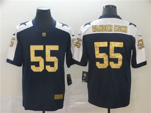 Men's Dallas Cowboys #55 Leighton Vander Esch Nike Navy Gold Retro Football Stitched Jersey