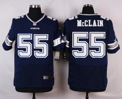 Men's Dallas Cowboys #55 Rolando McClain Navy Blue Team Color NFL Nike Elite Stitched Jersey