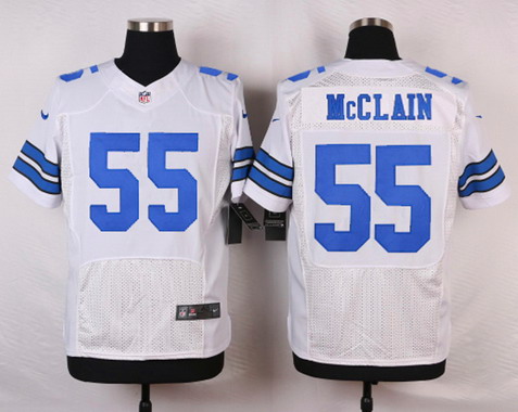 Men's Dallas Cowboys #55 Rolando McClain White Road NFL Nike Elite Stitched Jersey