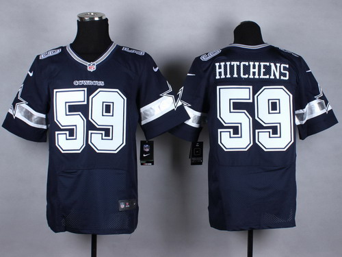 Men's Dallas Cowboys #59 Anthony Hitchens Blue Nike Elite Stitched Jersey