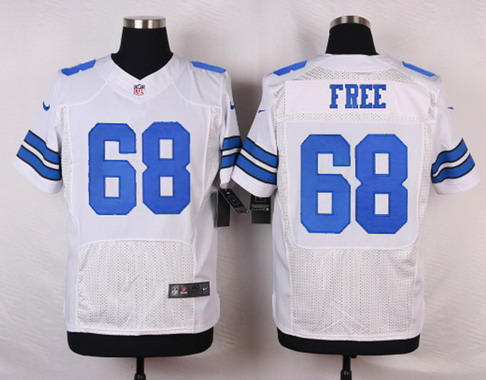 Men's Dallas Cowboys #68 Doug Free White Road NFL Nike Elite Stitched Jersey
