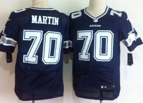 Men's Dallas Cowboys #70 Zack Martin Blue Nik Elite Stitched Jersey