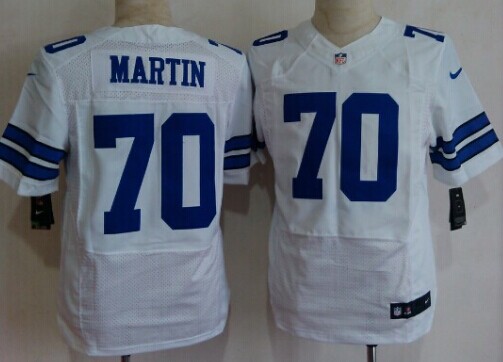Men's Dallas Cowboys #70 Zack Martin White Nik Elite Stitched Jersey
