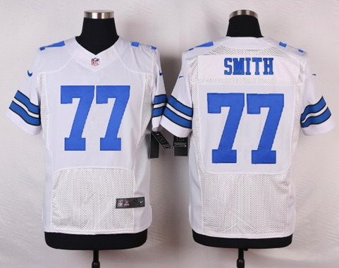 Men's Dallas Cowboys #77 Tyron Smith White Road NFL Nike Elite Stitched Jersey