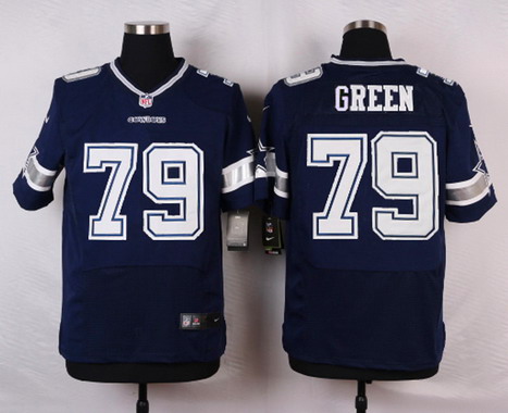 Men's Dallas Cowboys #79 Chaz Green Navy Blue Team Color NFL Nike Elite Stitched Jersey