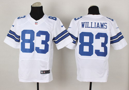 Men's Dallas Cowboys #83 Terrance Williams White Nik Elite Stitched Jersey