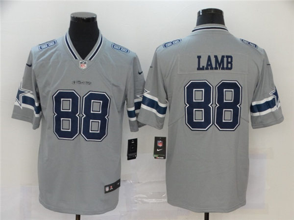 Men's Dallas Cowboys #88 CeeDee Lamb Grey Nike Inverted Legend Stitched Jersey