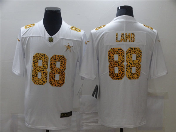 Men's Dallas Cowboys #88 CeeDee Lamb White Nike Leopard Fashion Football Stitched Jersey