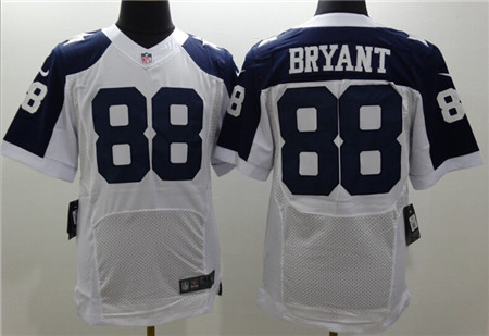 Men's Dallas Cowboys #88 Dez Bryant White Thanksgiving Nike Elite Stitched Jersey