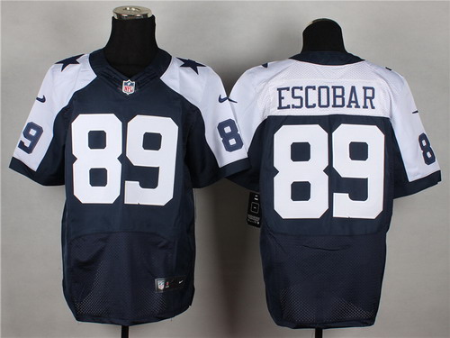Men's Dallas Cowboys #89 Gavin Escobar Blue Thanksgiving Nik Elite Stitched Jersey