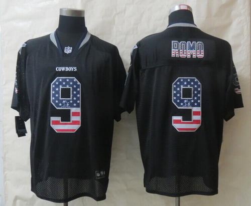 Men's Dallas Cowboys #9 Tony Ramo 2014 USA Flag Fashion Black Nik Elite Stitched Jerseys