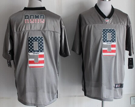 Men's Dallas Cowboys #9 Tony Ramo 2014 USA Flag Fashion Gray Nik Elite Stitched Jerseys