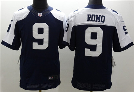 Men's Dallas Cowboys #9 Tony Romo Nike Elite Thanksgiving Navy Blue Stitched Jersey