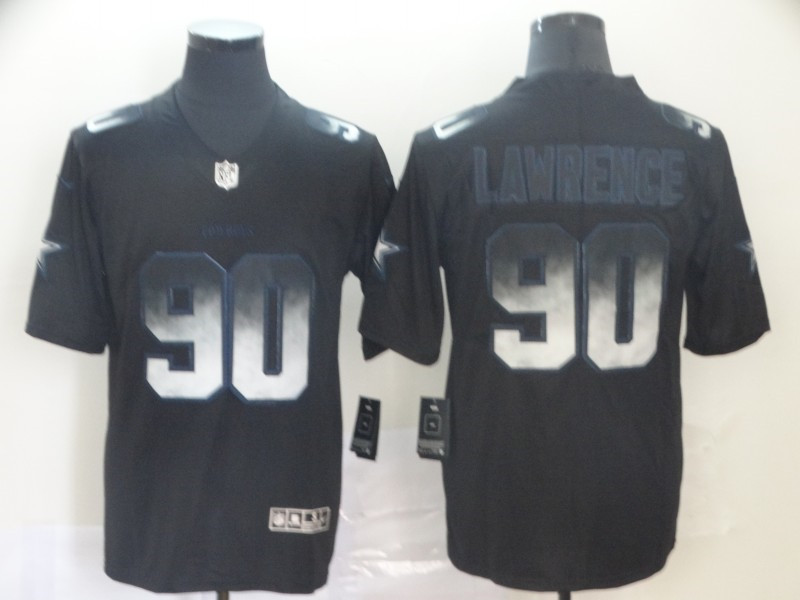 Men's Dallas Cowboys #90 Demarcus Lawrence NFL TEAMS Black Smoke Fashion Limited Stitched Jersey