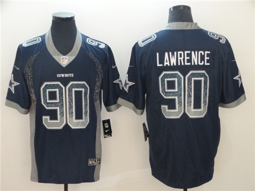 Men's Dallas Cowboys #90 Demarcus Lawrence Navy Nike Drift Fashion Limited Stitched Jersey