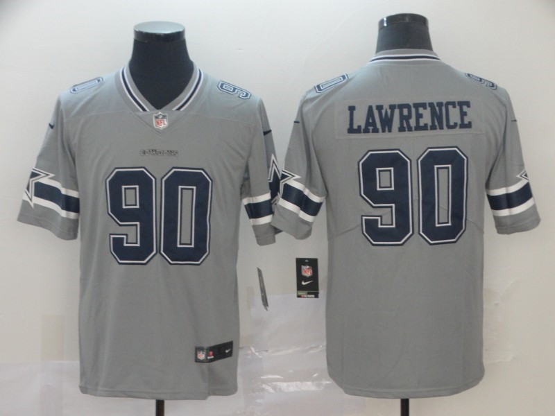 Men's Dallas Cowboys #90 Demarcus Lawrence Nike Gray Inverted Legend Stitched Jersey