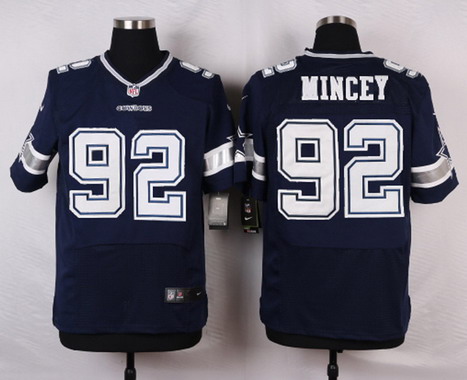 Men's Dallas Cowboys #92 Jeremy Mincey Navy Blue Team Color NFL Nike Elite Stitched Jersey