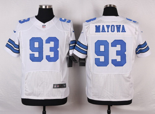 Men's Dallas Cowboys #93 Benson Mayowa White Road NFL Nike Elite Stitched Jersey