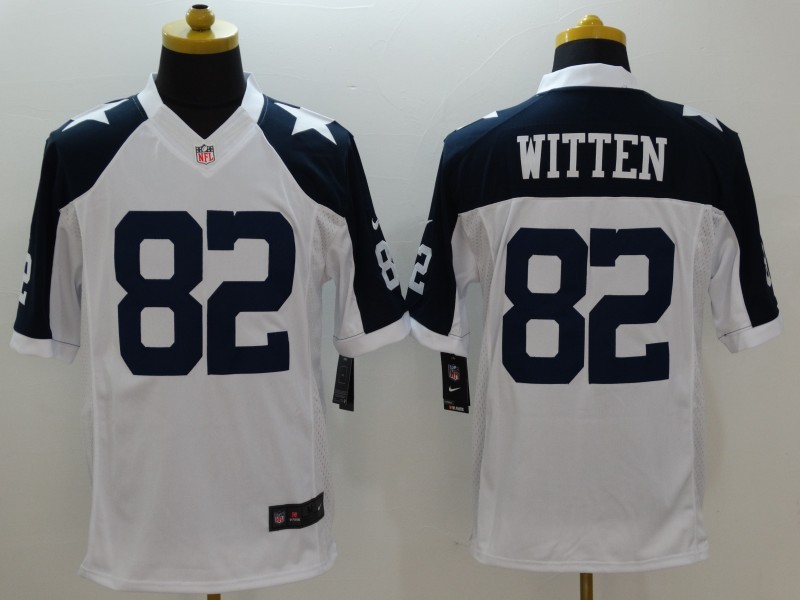 Men's Dallas Cowboys 82 Jason  white Thanksgiving Throwback Men's Stitched NFL Limited Jersey