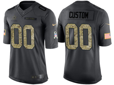 Men's Dallas Cowboys Anthracite Customized Camo 2016 Salute to Service Jersey