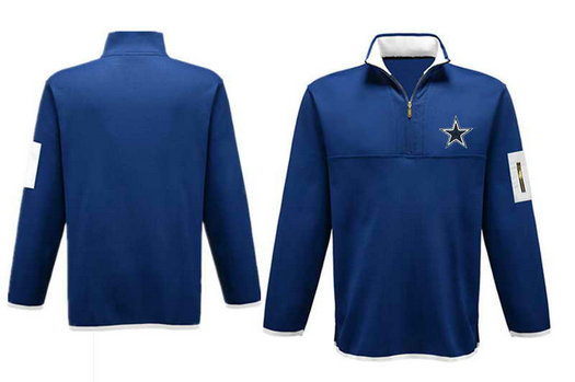 Men's Dallas Cowboys Antigua Charcoal Fortune Sweater Knit Microfleece Quarter-Zip Pullover Blue Jacket