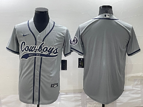 Men's Dallas Cowboys Blank Grey Stitched Jersey