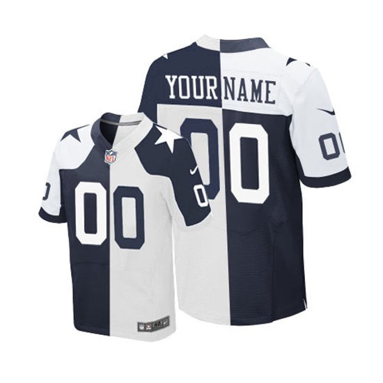 Men's Dallas Cowboys Custom NavyWhite Throwback Two Tone NFL Nike Elite Personal Jersey
