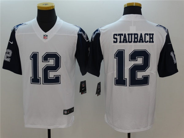 Men's Dallas Cowboys Retired Player #12 Roger Staubach Nike White Color Rush Legend Player Stitched Jersey