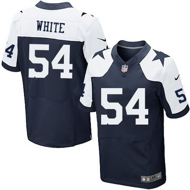 Men's Dallas Cowboys Retired Player #54 Randy White Navy Blue Thanksgiving NFL Nike Elite Jersey