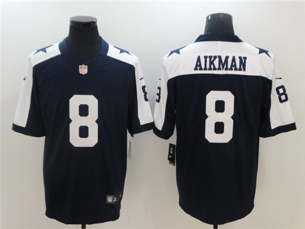 Men's Dallas Cowboys Retired Player #8 Troy Aikman Nike Navy Alternate Vapor Limited Stitched Jersey