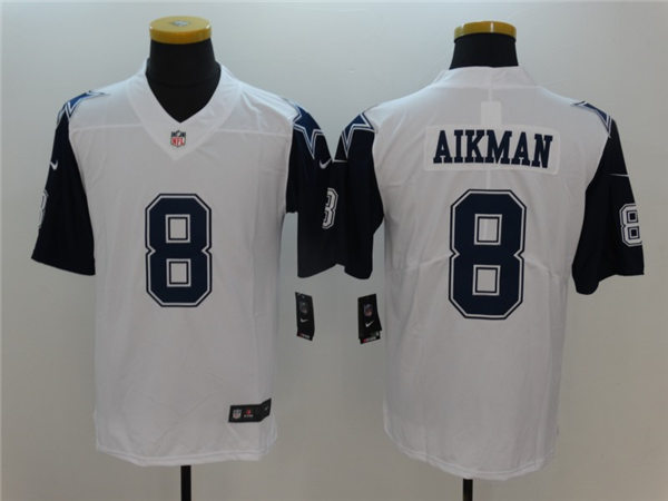Men's Dallas Cowboys Retired Player #8 Troy Aikman Nike White Color Rush Legend Player Stitched Jersey