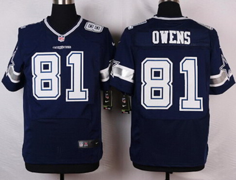 Men's Dallas Cowboys Retired Player #81 Terrell Owens Navy Blue Retired Nike Elite Stitched Jersey