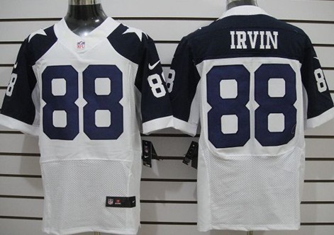 Men's Dallas Cowboys Retired Player #88 Michael Irvin White Thanksgiving Nike Elite Jersey Stitched