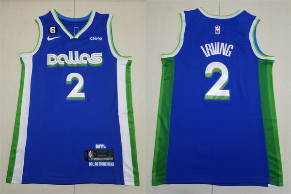 Men's Dallas Mavericks #2 Kyrie Irving Nike 2022-23 Blue City Edition Player Jersey
