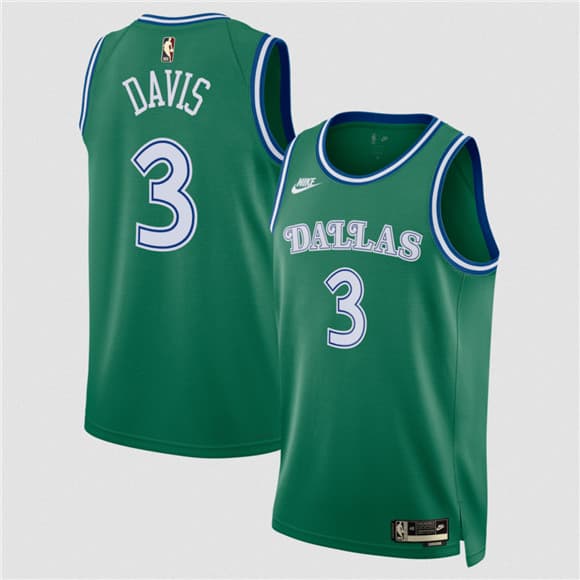 Men's Dallas Mavericks #3 Anthony Davis Green 2025 Classic Edition Stitched Basketball Jersey