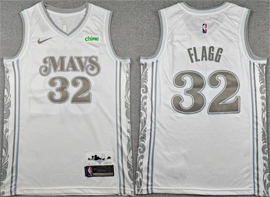 Men's Dallas Mavericks #32 Cooper Flagg White 2025 City Edition Stitched Basketball Jersey