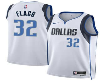 Men's Dallas Mavericks #32 Cooper Flagg White Sponsor Swingman Jersey