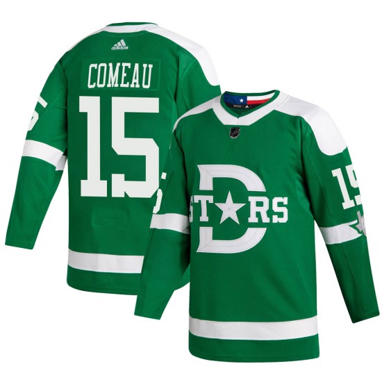 Men's Dallas Stars #15 Blake Comeau Adidas Green 2020 Winter Classic Jersey Stitched