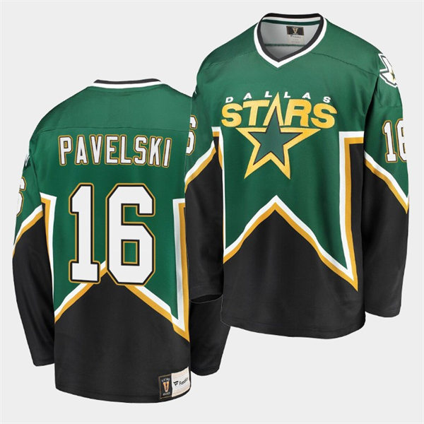 Men's Dallas Stars #16 Joe Pavelski Green Black Heritage Vintage Premier Jersey Stitched